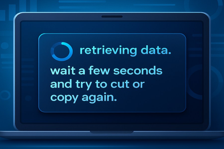 Retrieving Data. Wait A Few Seconds And Try To Cut or Copy Again.