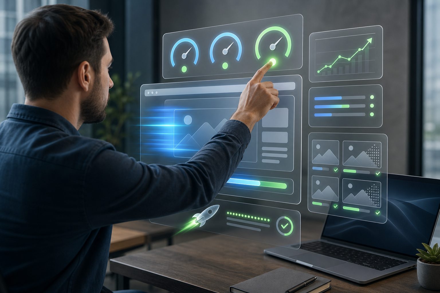 Website performance dashboard showing improved Core Web Vitals metrics